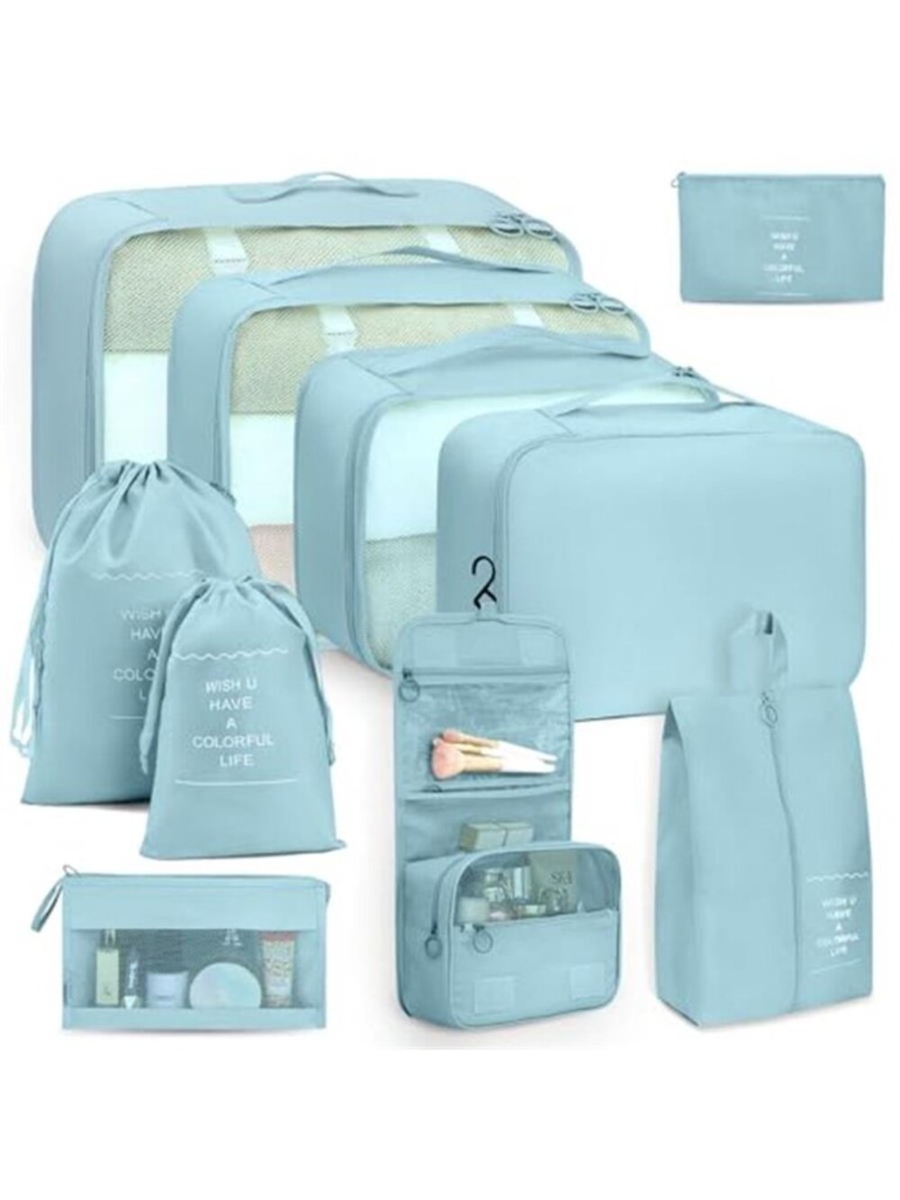 Travel Packing Cubes Luggage Organizer Set Shoe Laundry Toiletry Bags